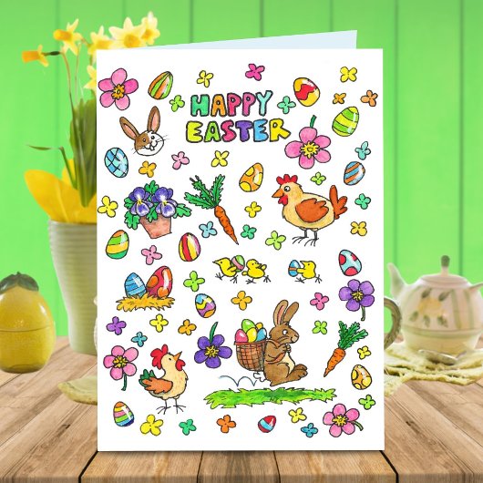 Carte Colorful Happy Easter salutation