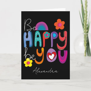 Carte Colorful Motivational Be Happy Be You Custom