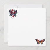 Carte Colorful Paper Cat, Flowers and Butterflies (Dos)