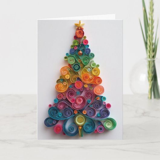 Carte Colorful paper quilling Christmas tree (Devant)