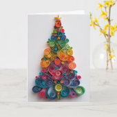Carte Colorful paper quilling Christmas tree (Fleur jaune)