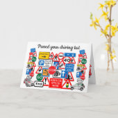 Carte Colorful Passé votre test de conduite (Fleur jaune)