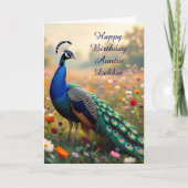 Carte Colorful Peacock Aunt's Personalized Birthday (Devant)