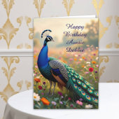 Carte Colorful Peacock Aunt's Personalized Birthday