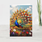 Carte Colorful Peacock Grandma's Personalized Birthday (Devant)