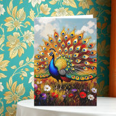 Carte Colorful Peacock Grandma's Personalized Birthday