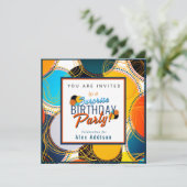 Carte Colorful Retro 80's Suprise Anniversaire Invitatio (Debout devant)