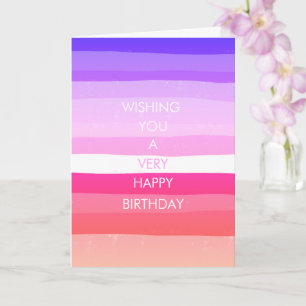 Carte Colorful Simple Stripes HEUREUX ANNIVERSAIRE PERSO
