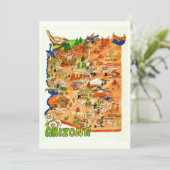 Carte Colorfully Illustrated Arizona Map Flat Card (Debout devant)