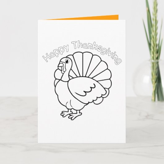 Carte � colorier pour Thanksgiving - (Devant)