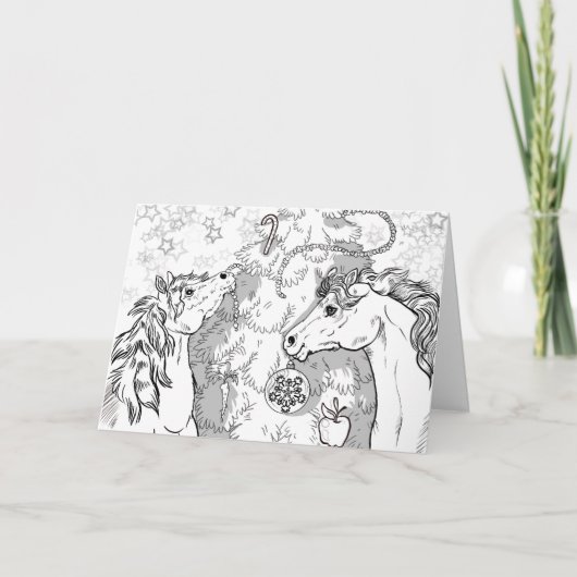 Carte Coloriez vos propres poneys de Noël (Devant)