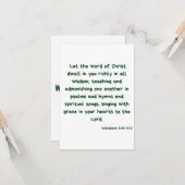 Carte Colossiens 3:16 KJV Bible Verse Flat Salutation (Devant/Arrière en situation)