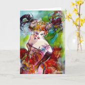 Carte COLUMBINE / Balle mascarade vénitienne (Fleur jaune)