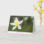Carte Columbine blanc pensant à vous cardent (Fleur jaune)