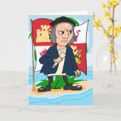 Carte Columbus Day (Fleur jaune)