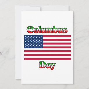 Carte Columbus Day avec drapeau