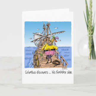 Carte "Columbus découvre ... son côté féminin"