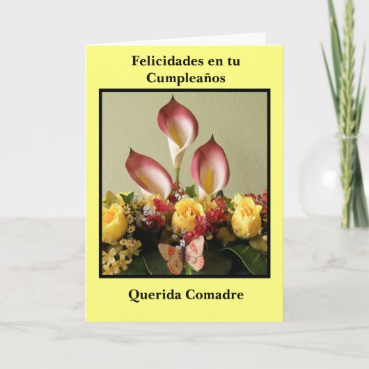 Carte Comadre de querida de cumpleaños d'en TU de (Devant)