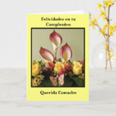Carte Comadre de querida de cumpleaños d'en TU de (Fleur jaune)