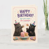 Carte Combat de gâteau d'anniversaire pour chat (Devant)