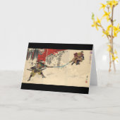 Carte Combat de samouraïs dans la neige circa 1890 (Fleur jaune)