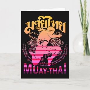 Carte Combattant de Muay Thai Vintage Thaïlande Boxe Tha