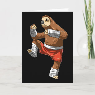 Carte Combattant de paresseux drôle - Cadeau de kickboxi