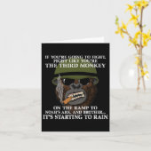 Carte Combattre Comme Le Troisième Singe - Drôle Boxe Et (Fleur jaune)