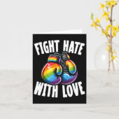 Carte Combattre la haine avec amour Rainbow Boxing Gants (Fleur jaune)