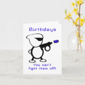 Carte Combattre l'anniversaire des Aliens (Fleur jaune)