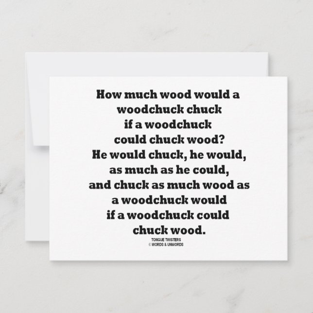 Carte Combien De Bois Pourrait Tisser Un Chuck De Bois (Devant)