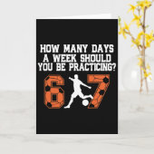 Carte Combien de jours drôle 67 Meme Football à la prati (Fleur jaune)