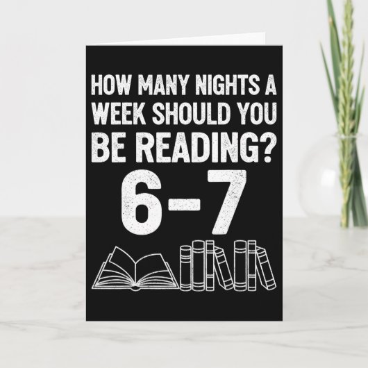 Carte Combien de nuits par semaine devriez-vous lire 6 7 (Devant)