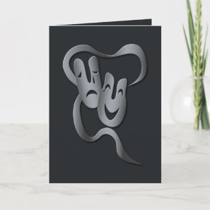 Carte Comédie Tragédie Théâtre Masque Gris/Noir Salutati