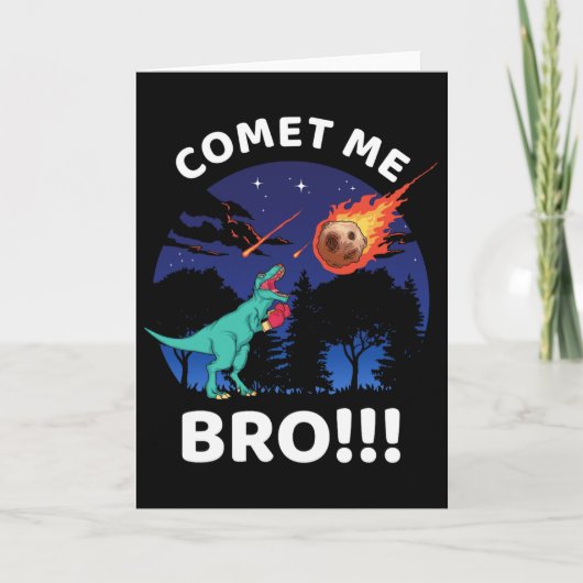Carte Comet Me Bro Funny Boxing T Rex Dinosaur Pun Extin (Devant)