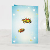 Carte Comic Style Superhero Boy's Name Birthday (Dos)