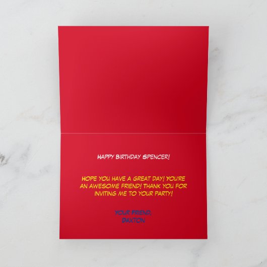 Carte Comique personnalisée (Intérieur)