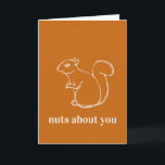 Carte Comique Romantique Fou De Toi Écureuil<br><div class="desc">Montrez votre amour avec cette adorable carte à thème écureuil.</div>