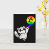 Carte Comma-la avec Cat mignon Kamala Rainbow Design (Fleur jaune)