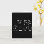 Carte Comma La Funny Kamala Retro Cat (Fleur jaune)