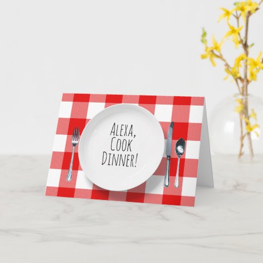 Carte Commande Alexa sur plaque blanche à l'anniversaire (Fleur jaune)