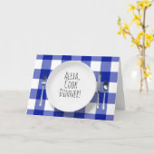 Carte Commande Alexa sur une assiette blanche pour anniv (Fleur jaune)