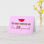 Carte Comme la plupart des femmes Mon âge - J'ai 28 ans (Fleur jaune)