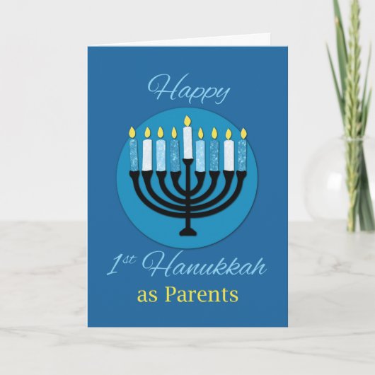 Carte Comme les parents d'abord Hanoukka Menorah sur le (Devant)