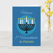 Carte Comme les parents d'abord Hanoukka Menorah sur le (Fleur jaune)