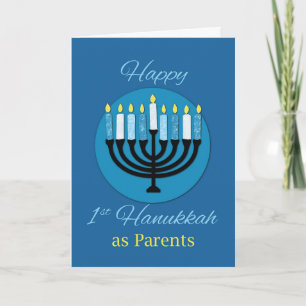 Carte Comme les parents d'abord Hanoukka Menorah sur le 