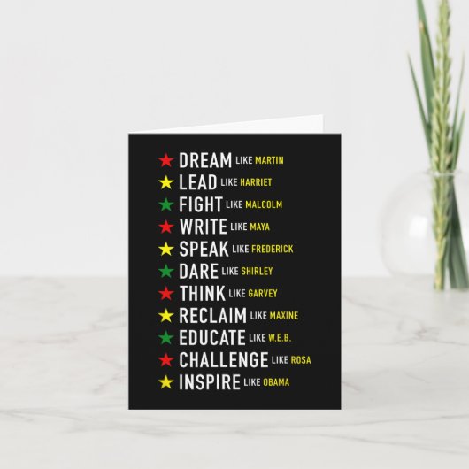 Carte Comme Martin Lead Comme Harriet Black History Mois (Devant)