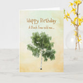 Carte Comme un Birch Tree Spirit Personnalités d'anniver (Fleur jaune)