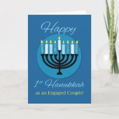 Carte Comme Un Couple Engagé Premier Hanoukka Menorah (Devant)