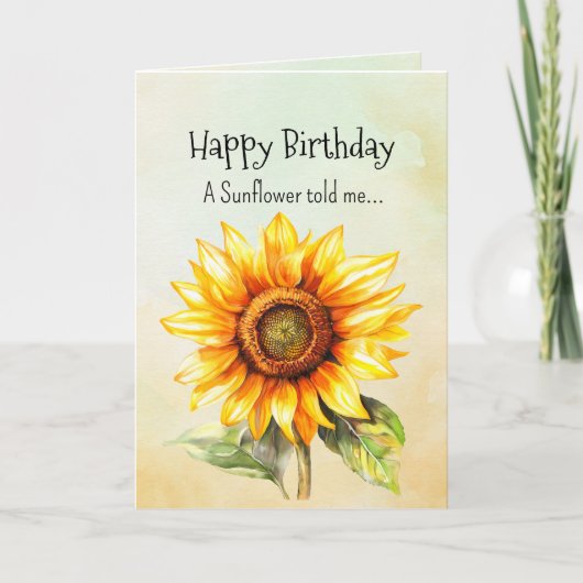Carte Comme un tournesol Vos personnages d'anniversaire (Devant)